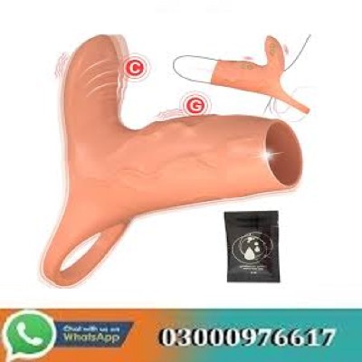 Vibrating Penis Sleeve Cock Ring With Clitoral Stimulator